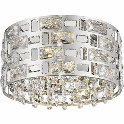 Z-Lite 912F12-CH Aludra Chrome Halogen 12" Flush Mount Lighting Fixture