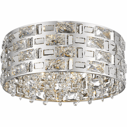 Z-Lite 912F16-CH Aludra Chrome Halogen 15.5" Flush Ceiling Light Fixture