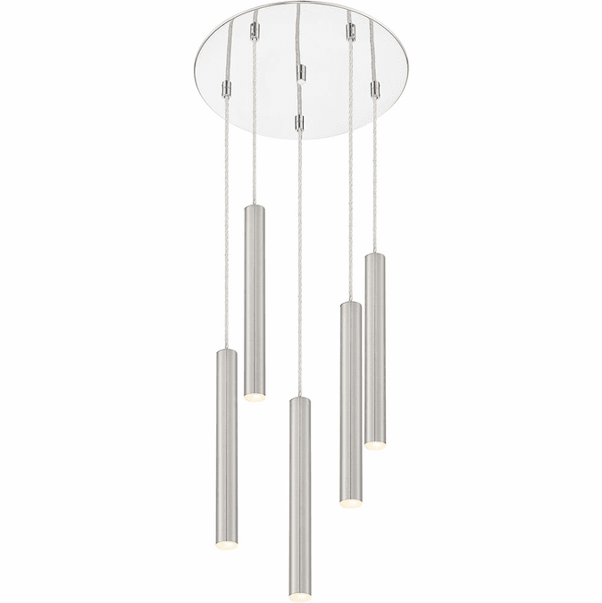 Z-Lite 917MP12-BN-LED-5RCH Forest Modern Satin Nickel LED Multi Hanging Light Fixture