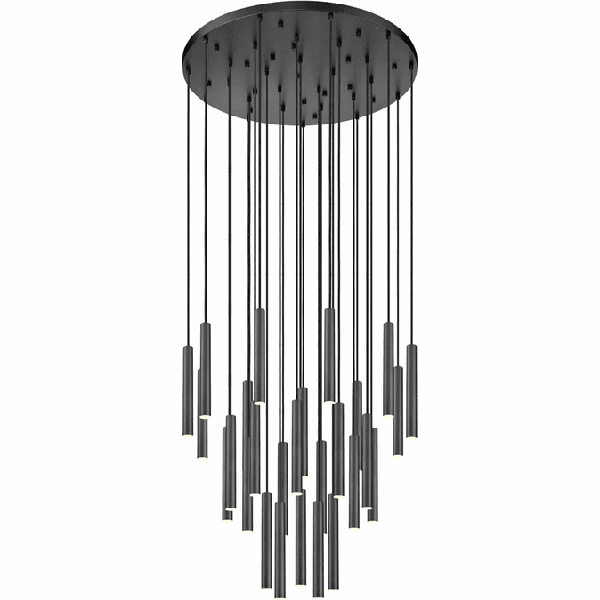 Z-Lite 919MP12-27R-MB-LED Forest Modern Matte Black LED Multi Pendant Lighting