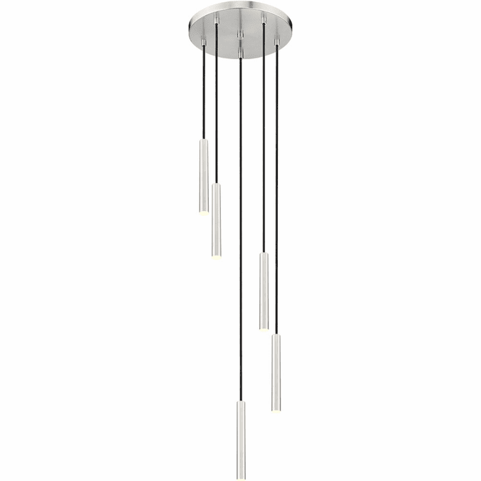 Z-Lite 919MP12-5R-BN-LED Forest Contemporary Brushed Nickel LED Multi Drop Lighting Fixture
