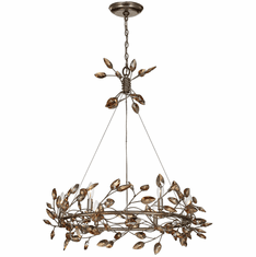 Zeev Lighting CD10101/6/SL-AGP/CC Misthaven Contemporary Silver Leaf w/ Antique Gold Hanging Light Fixture