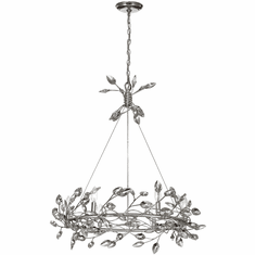 Zeev Lighting CD10101/6/SL-CL Misthaven Modern Silver Leaf Pendant Lamp