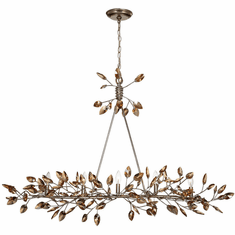 Zeev Lighting CD10102/5/SL-AGP/CC Misthaven Modern Silver Leaf w/ Antique Gold Island Lighting