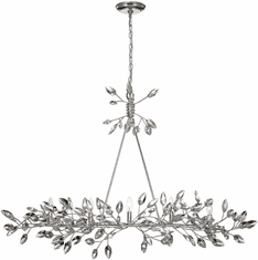 Zeev Lighting CD10102/5/SL-CL Misthaven Modern Silver Leaf Kitchen Island Lighting