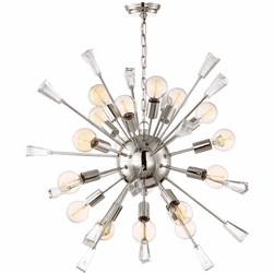 Zeev Lighting CD10167/18/PN Muse Modern Polished Nickel Ceiling Chandelier