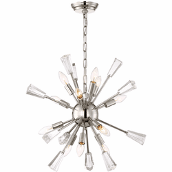 Zeev Lighting CD10168/12/PN Muse Modern Polished Nickel Mini Chandelier Lighting