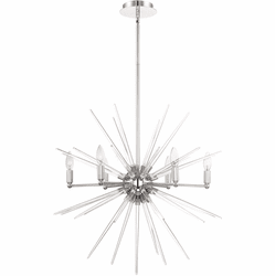 Zeev Lighting CD10179/6/CH Pulsar Modern Chrome Ceiling Chandelier