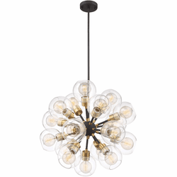 Zeev Lighting CD10198/18/PB+MBK Pierre Contemporary Polished Brass / Matte Black Ceiling Chandelier