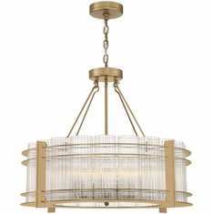 Zeev Lighting CD10284/10/AGB Regis Contemporary Aged Brass Drum Pendant Lighting