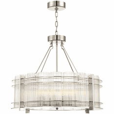 Zeev Lighting CD10285/10/PN Regis Modern Polished Nickel Drum Hanging Pendant Light