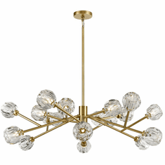 Zeev Lighting CD10307/18/AGB Parisian Contemporary Aged Brass Hanging Chandelier