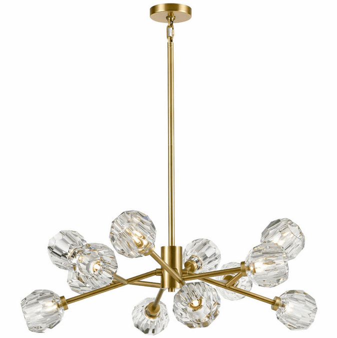 Zeev Lighting CD10309/12/AGB Parisian Contemporary Aged Brass Ceiling Chandelier