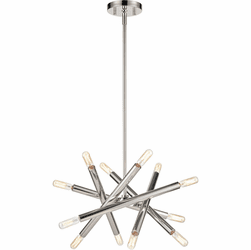 Zeev Lighting CD10387/12/PN Mandelorian Contemporary Polished Nickel Mini Lighting Chandelier