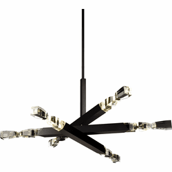 Zeev Lighting CD11352/LED-6/3x3/SBB Mamadim Contemporary Satin Brushed Black LED Lighting Chandelier