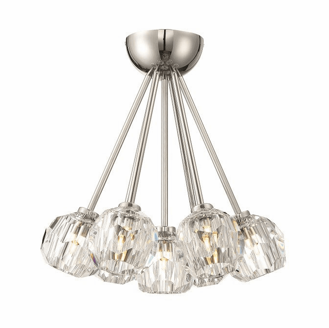 Zeev Lighting FM60050/7/PN Parisian Modern Polished Nickel Flush Lighting