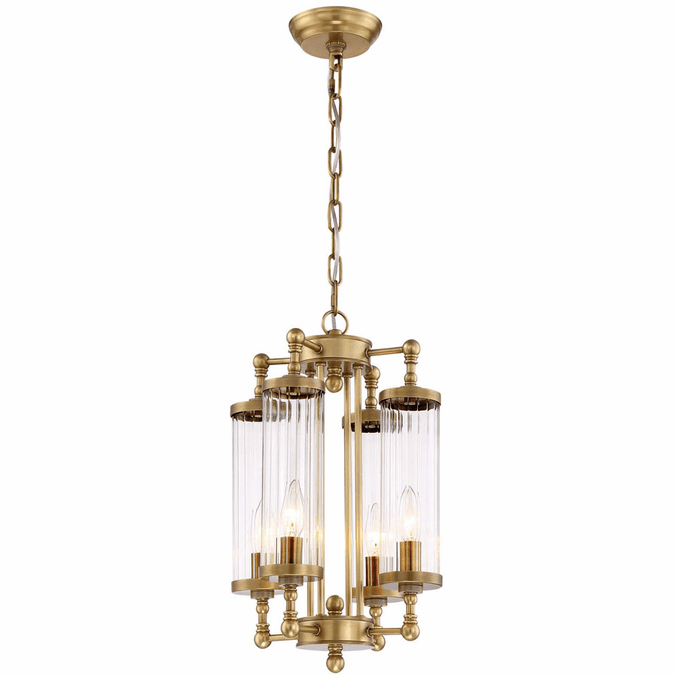 Zeev Lighting P30070/4/AGB Regis Contemporary Aged Brass Foyer Light Fixture