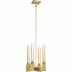 Zeev Lighting P30099/4/AGB Placid Modern Aged Brass Mini Ceiling Chandelier