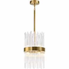 Zeev Lighting P30105/8/P-AGB Citadel Contemporary Aged Brass Foyer Lighting