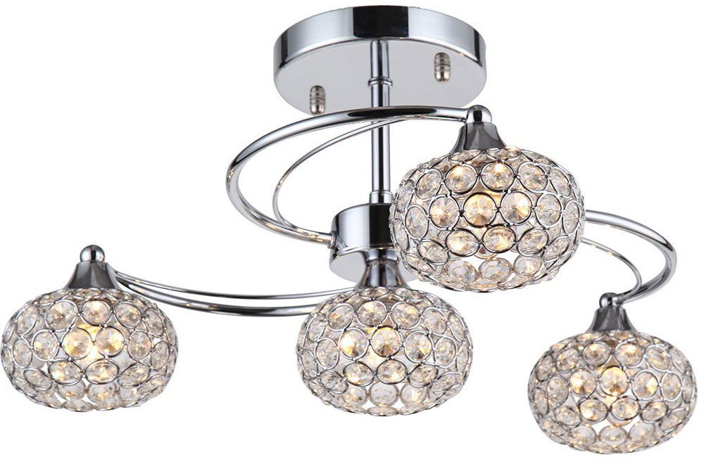 Zeev Lighting SF50005/4/CH Kent Contemporary Chrome Ceiling Lighting