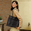 BLACK ICE  or   Sugar Bean   LEATHER  Multi Pocket Tote Bag