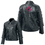 Croc Embossed Laced Sides Leather Riding Jacket