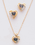 Gold Mystic Heart Shape Fire Diamond 3PC. Set