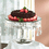 HANGING CRYSTAL BEADED MIRROR GLASS TOP CAKE SERVER PLATE