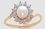 Pearl Starburst  Diamond Ring or Pearl  Escroll Cut Diamond Ring