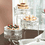 SILVER    CRYSTAL  BEADED  3 TIER    SERVING  TRAY
