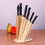 SPIRAL WOOD BLOCK COOKING  KNIFE SET
