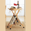 Wine Rolling 10 Bottle 8 Glass Wood Cart