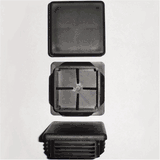 FeiYeup 2-Pack Fitness Equipment End Caps – Square Tube Covers For Chair Legs & Gym Gear (30/40/50mm)