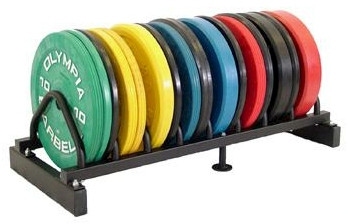 Bumper Plate Rack Body-Solid Horizontal – 8-Slot Storage For Olympic Plates, Powder Coat Finish Body Solid GBPR10 Plate Storage