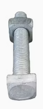 1/2-13 X 14 SQUARE HEAD MACHINE BOLT WITH SQUARE NUT HOT GALVANIZED