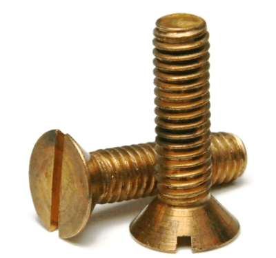 12/24 X 5/8 FH SLOT MACH SCREW <B/><I/>BRONZE PLATED</B></I>