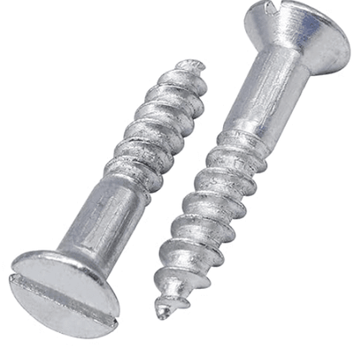 #12 X 2 FLAT HEAD SLOTTED WOOD SCREW ALUMINUM