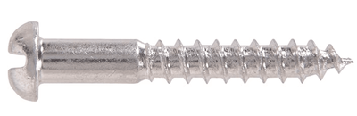 #14 X 2 ROUND HEAD SLOTTED WOOD SCREW ALUMINUM