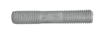 3/4-10X15-3/4" DOUBLE ENDED STUD ASTM F1554 GRADE 55 HOT GALVANIZED (6" THREAD ONE END, 2" THREAD OTHER END) WITH (1) A563 HVY HEX NUT TACK WELDED ON THE 2" THREADED END