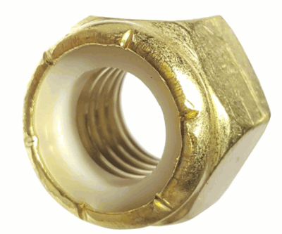 6/32 NYLON INSERT LOCKNUT (STOP NUT) BRASS