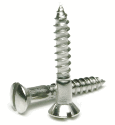 6 X 1/2 OVAL SLOTTED WOOD SCREW STAINLESS