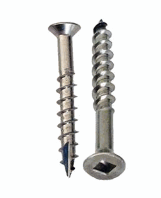 6 X 1-5/8 BUGLE SQ DECK SCREW STAINLESS  (100/BOX)