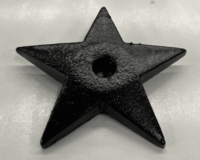 7" (5 POINT) STRUCTURAL STAR BUILDING RETAINING WASHERS PAINTED BLACK