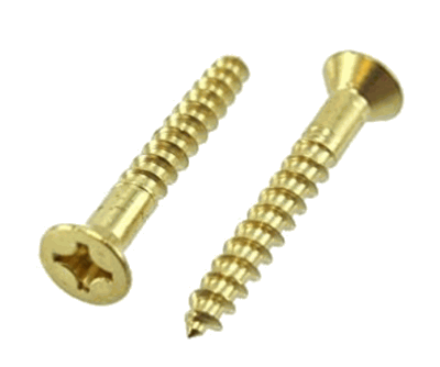 7 X 5/8 FH PHIL WS <b/>BRASS PLATED</b>