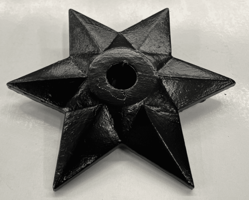 9" (6 POINT) STRUCTURAL STAR BUILDING RETAINING WASHERS PAINTED BLACK