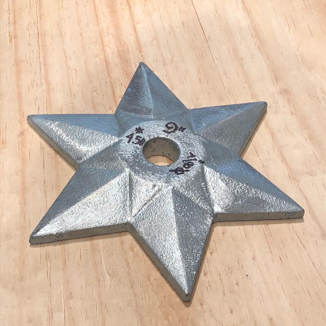 9" (6 POINT) STRUCTURAL STAR BUILDING RETAINING WASHERS