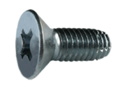 <B/>Flat Head</B> Phillips <B/>Type 'F'</B> Thread Cutting Screws Zinc Plated