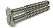 <B/>FLAT SLOTTED</B> WOOD SCREWS 18-8 STAINLESS