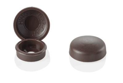 HINGED SCREW COVER-DARK BROWN