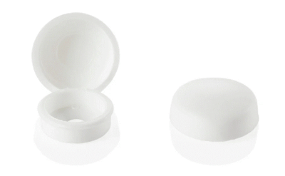 HINGED SCREW COVER-WHITE